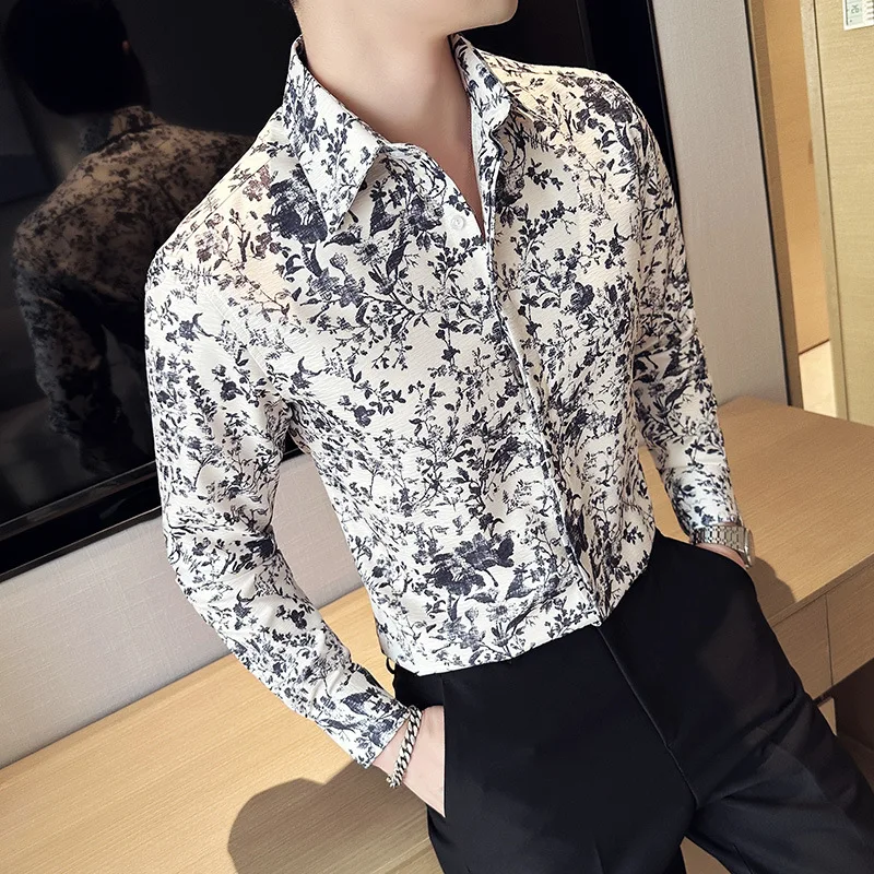 New summer vintage splash ink Chinese style print shirt, Korean version men's high-end sense shirt, trendy floral shirt
New summer vintage splash ink Chinese style print shirt, Korean version men's high-end sense shirt, trendy floral shirt