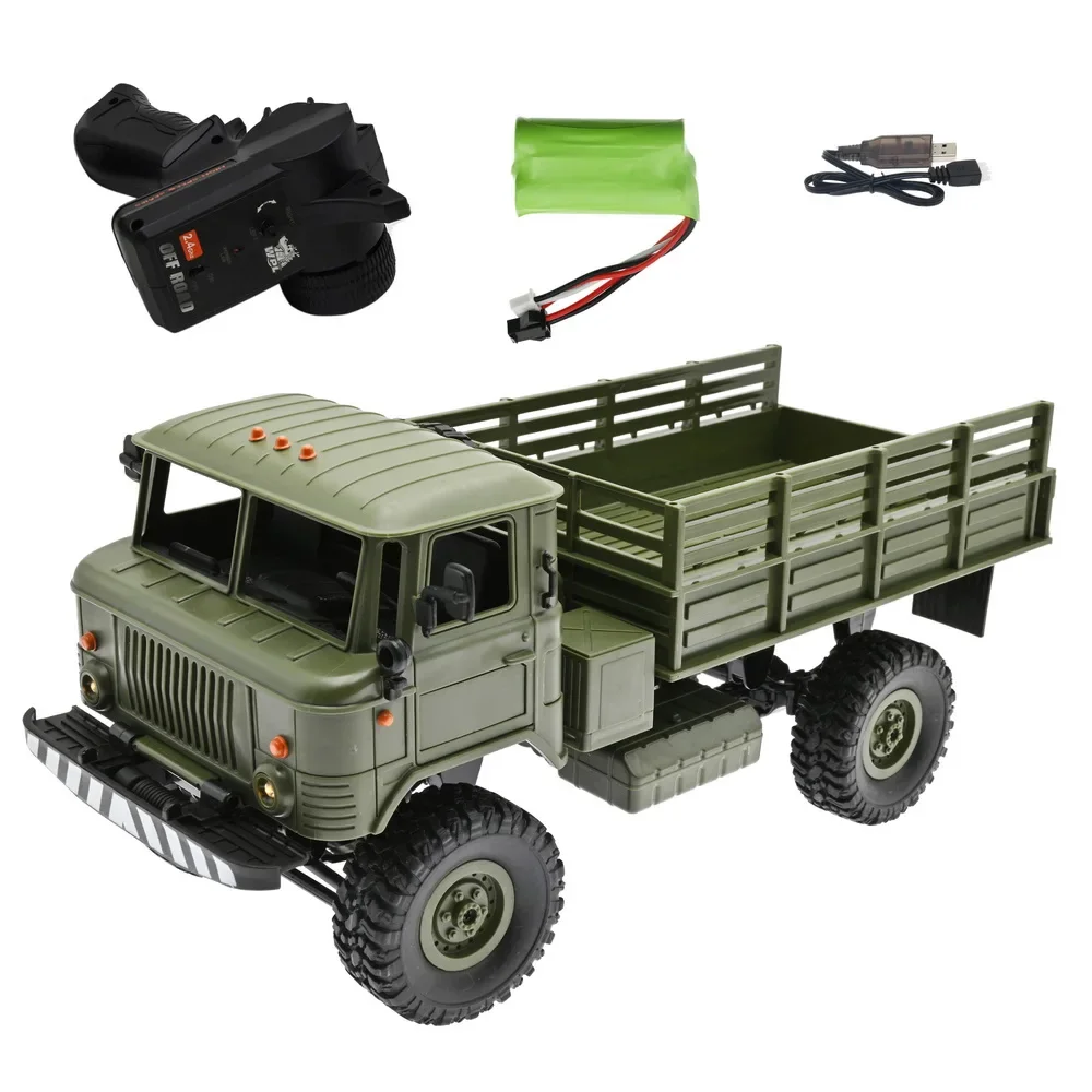 

WPL B-24 RC Car RTR 1/16 2.4G 6WD Military Truck Crawler Off Road Car With Light Model Remote Control Climbing Car