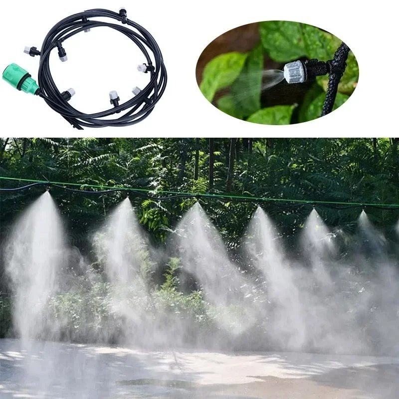 

New Irrigation 10Meters 10 Sprinklers Nozzles Water Sprayer Misting Fog Cooling Nozzle System Garden Agricultural Sprayer System
