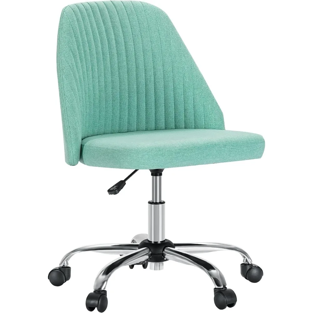 

Office Desk Chair, Modern Cute Rolling Vanity Swivel Task Chairs with Wheels, Comfortable Back Seat Armless