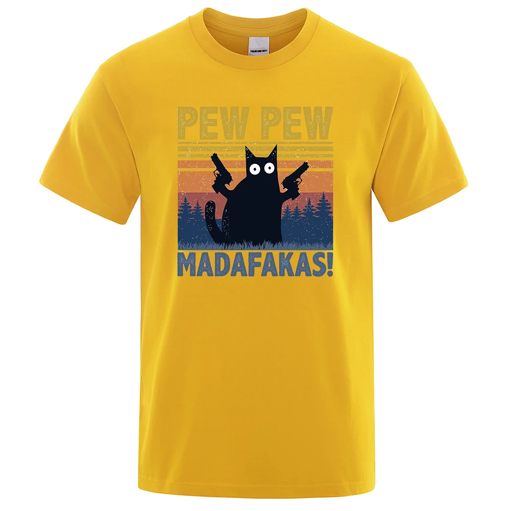 Pew Madafakas, Мужская футболка с коротким рукавом, новинка, забавная футболка с котом, винтажные летние топы, футболки, футболка с круглым вырезом, уличная одежда
Pew Madafakas, Мужская футболка с коротким рукавом, новинка, забавная футболка с котом, винтажные летние топы, футболки, футболка с круглым вырезом, уличная одежда