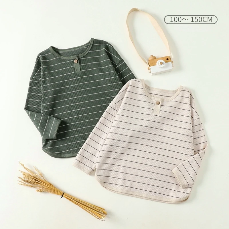 Children's Long Sleeve T-shirt Cotton Striped T Shirt 2023 Autumn New Casual Loose Boy's Adolescent T Shirt Bottoming Shirt
Children's Long Sleeve T-shirt Cotton Striped T Shirt 2023 Autumn New Casual Loose Boy's Adolescent T Shirt Bottoming Shirt
