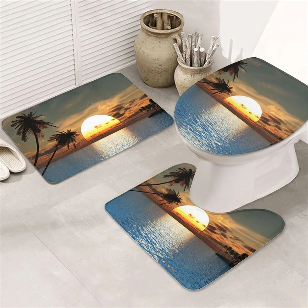 Beach Palm Tree Sunset View Bathroom Set Bathroom non-slip Carpet Toilet Seat mat Bathroom Decor Super Soft and Absorb Water
Beach Palm Tree Sunset View Bathroom Set Bathroom non-slip Carpet Toilet Seat mat Bathroom Decor Super Soft and Absorb Water