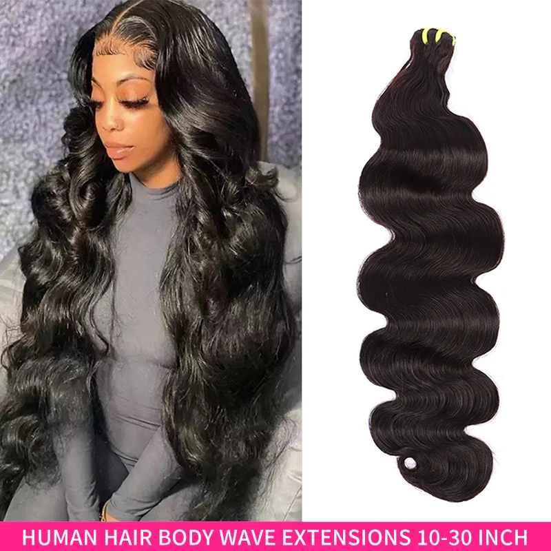 

10-30 Inch 1/3 Brazilian Hair Weave Bundles Body Wave Remy Human Hair Natural Double Drawn Hair Extensions For Women