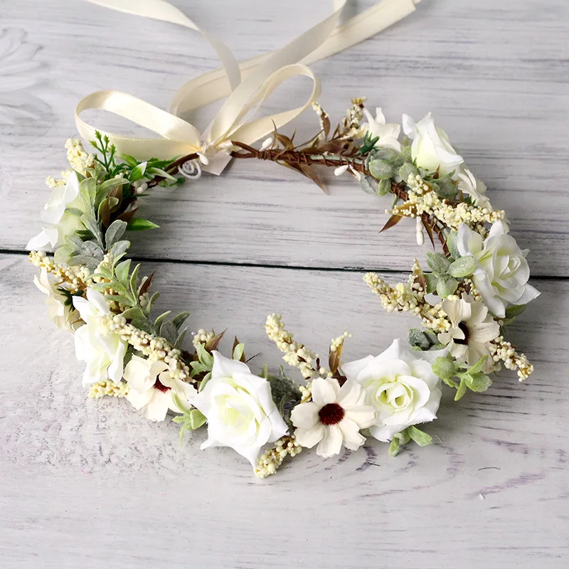 New Bohemian Flower Crown Wedding Wreath Hairband Beach Party Floral Girls Hair Accessories Christmas Headband Garland Headpiece
New Bohemian Flower Crown Wedding Wreath Hairband Beach Party Floral Girls Hair Accessories Christmas Headband Garland Headpiece