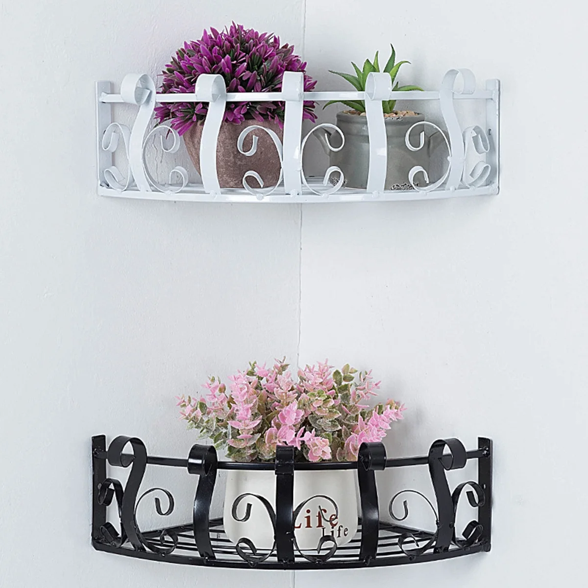 Iron Art Flower Pot Rack Wall Mounted Flower Shelf Hanging Semicircle Flower Stand Hanging Basket Flower Pots Decorative Indoor 
Iron Art Flower Pot Rack Wall Mounted Flower Shelf Hanging Semicircle Flower Stand Hanging Basket Flower Pots Decorative Indoor