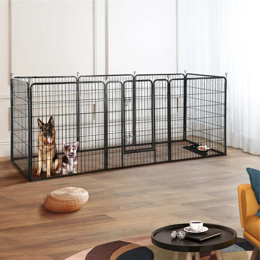 

Height Metal Dog Playpen Cat Exercise Barrier Houses and Habitats Black Basket for Dog Cages |-f-| Houses and Fencing Kennel Pet