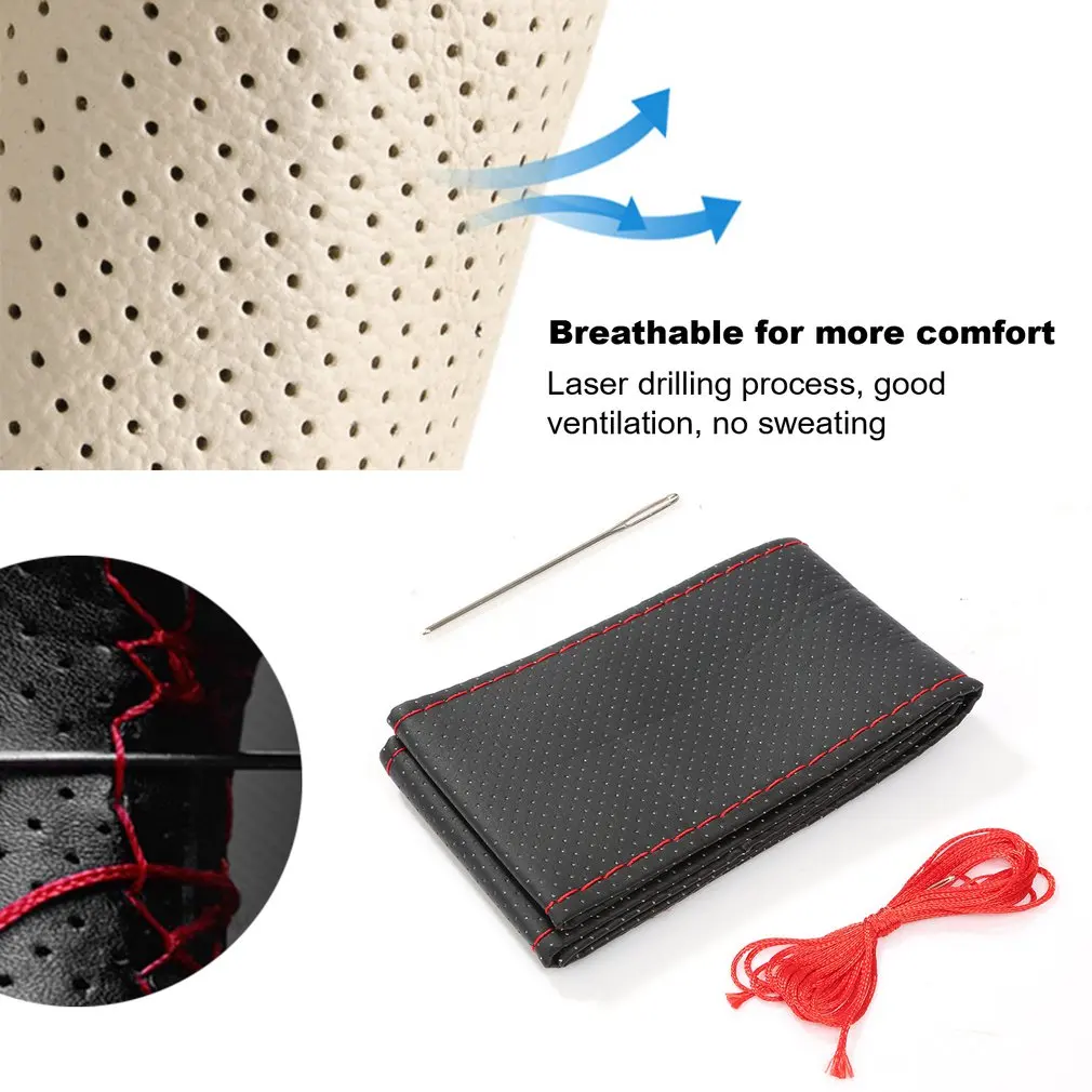 Auto Car Steering Wheel Cover With Needles And Thread DIY Texture Soft Artificial Leather Car Covers Suit Auto Accessories
Auto Car Steering Wheel Cover With Needles And Thread DIY Texture Soft Artificial Leather Car Covers Suit Auto Accessories
