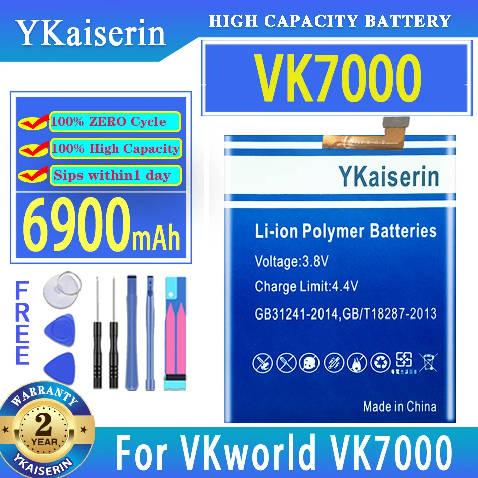 Аккумулятор ykaisсеребрин для VKworld VK 7000 6900 мАч для VKworld VK7000 4G LTE IP68 батареи + Бесплатные инструменты
Аккумулятор ykaisсеребрин для VKworld VK 7000 6900 мАч для VKworld VK7000 4G LTE IP68 батареи + Бесплатные инструменты