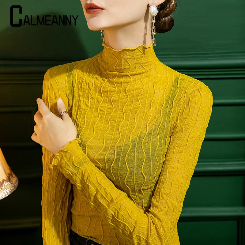 Sexy Women T Shirt 2023 Spring Autumn Through Transparent Mesh Tops Slim Long Sleeve Tee Ladies Turtleneck T-Shirt Lace Crop Top
Sexy Women T Shirt 2023 Spring Autumn Through Transparent Mesh Tops Slim Long Sleeve Tee Ladies Turtleneck T-Shirt Lace Crop Top