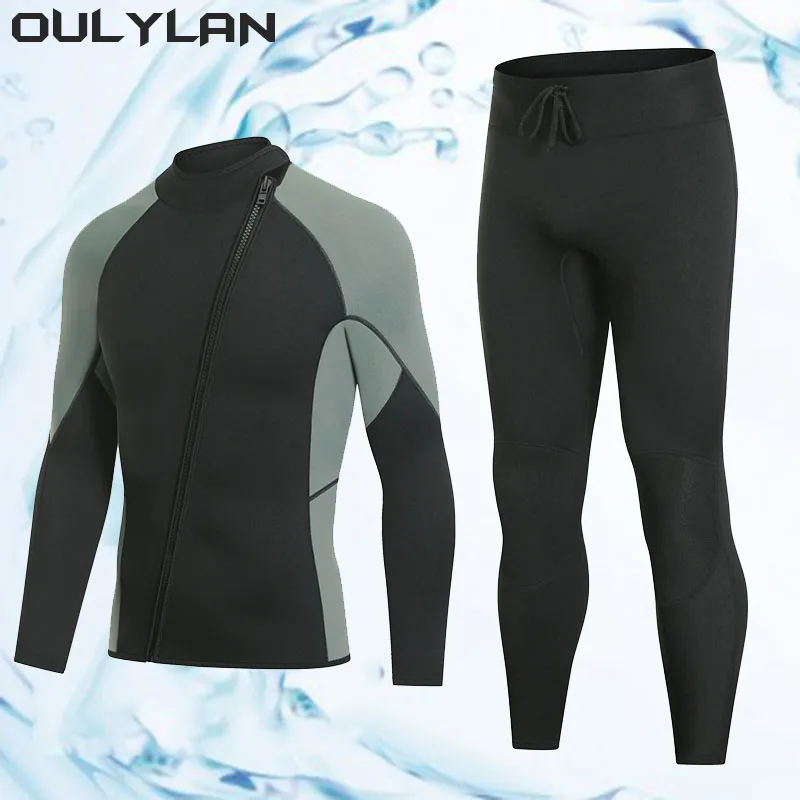 

Пальто для подводного плавания Oulylan, мужская куртка для серфинга, рыболовный термальный купальник, зимний неопреновый гидрокостюм 3 мм, мужская куртка для дайвинга с длинным рукавом