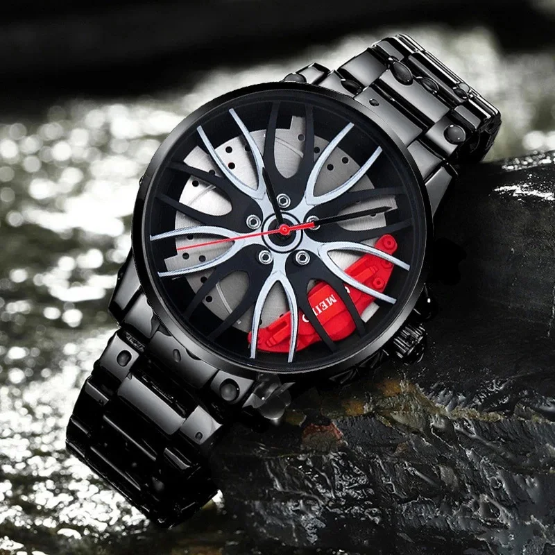 Fashion Trend Non-Mechanical Men's Watch for Racing Wheel Hub Waterproof Creative Sports Hand Clock Male Quartz Red Wristwatch
Fashion Trend Non-Mechanical Men's Watch for Racing Wheel Hub Waterproof Creative Sports Hand Clock Male Quartz Red Wristwatch