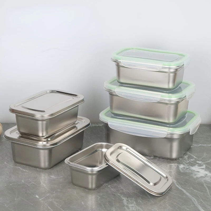 304 stainless steel fresh-keeping box food-grade lunch box with lid lunch lunch box square refrigerator sealed storage box
304 stainless steel fresh-keeping box food-grade lunch box with lid lunch lunch box square refrigerator sealed storage box