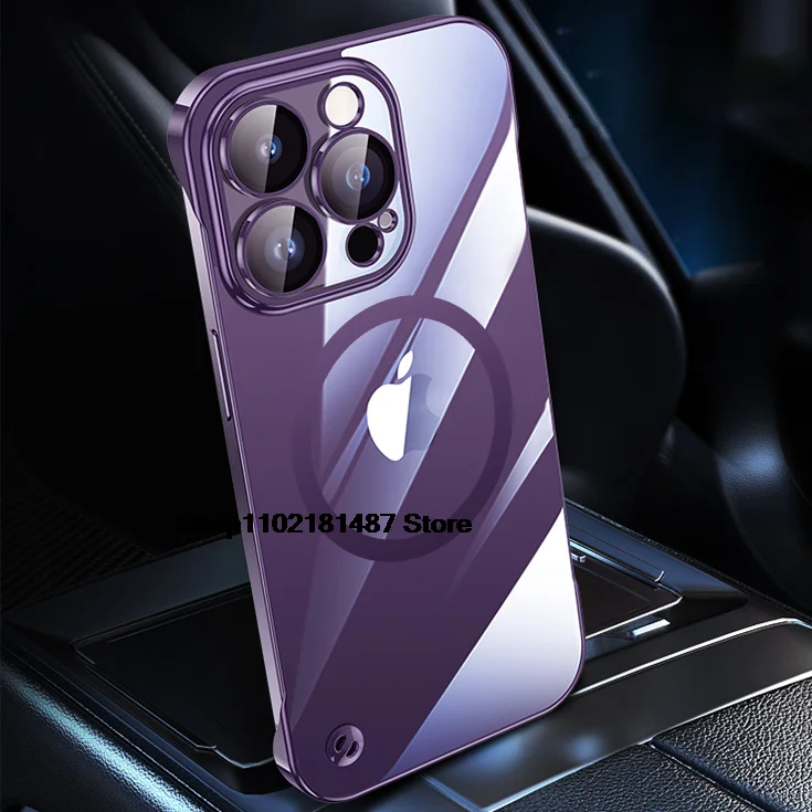Frameless Plating Clear For Magnetic Wireless Charging Case For iPhone 14 15 Plus 13 12 14 15 Pro Max With Lens Glass Cover
Frameless Plating Clear For Magnetic Wireless Charging Case For iPhone 14 15 Plus 13 12 14 15 Pro Max With Lens Glass Cover