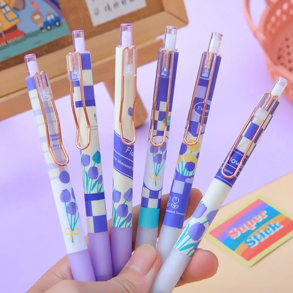 6PCS Tulips Press Ball Point Pen With Clip Writing Tool Signature Pen Black Ink Neutral Pen School Office Supplies Stationery
6PCS Tulips Press Ball Point Pen With Clip Writing Tool Signature Pen Black Ink Neutral Pen School Office Supplies Stationery