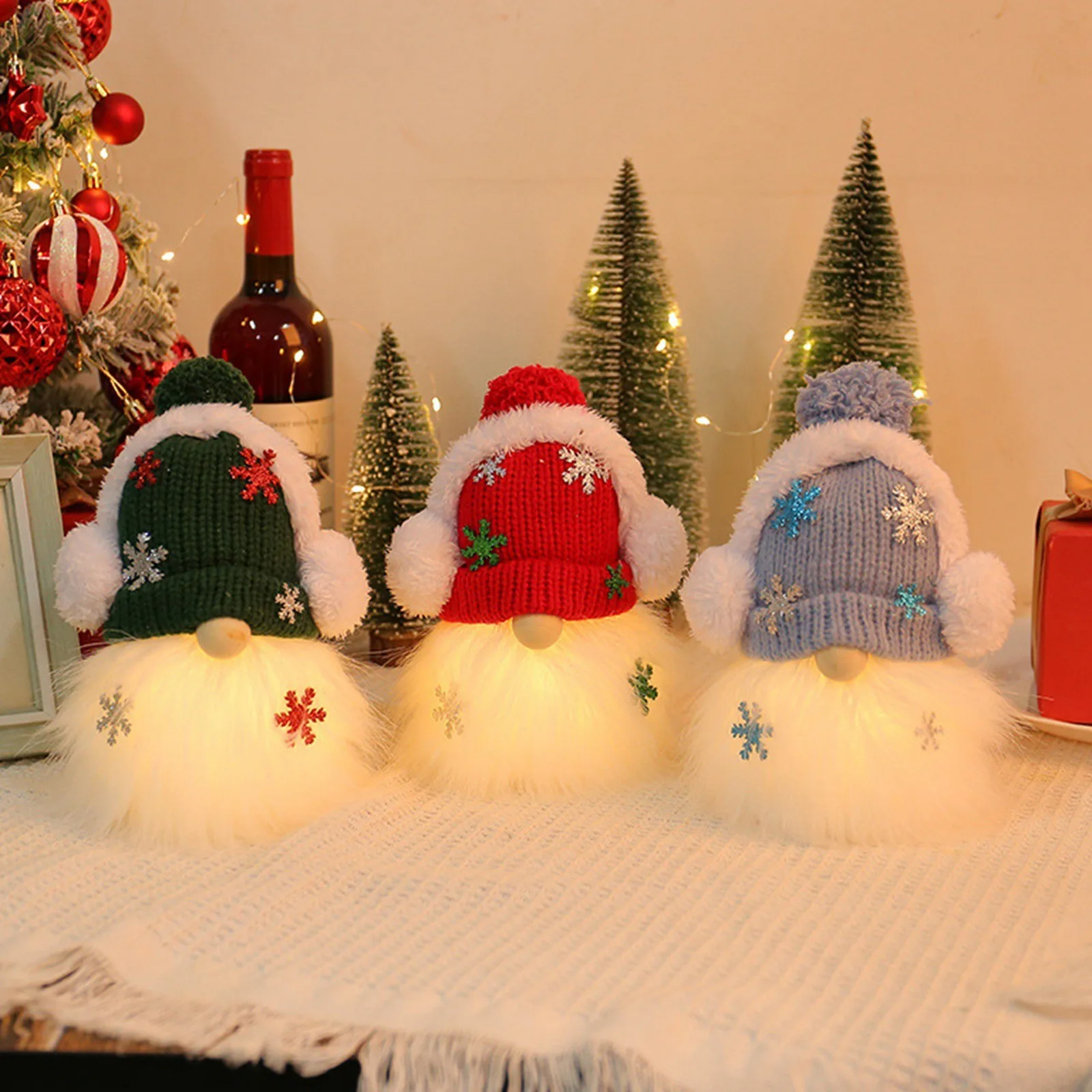 New Christmas Decoration Novelties Desktop Ornament Night Light Wearing Headphone Woven Hat Doll Ornaments Holiday Gifts Decor
New Christmas Decoration Novelties Desktop Ornament Night Light Wearing Headphone Woven Hat Doll Ornaments Holiday Gifts Decor