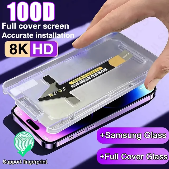 Protecteur d'écran en verre guatémaltèque pour Samsung, couvercle de montage 11% ment, 100D 0.2mm, S21 S22 S23 S24 Plus S20 S21 FE S23 1