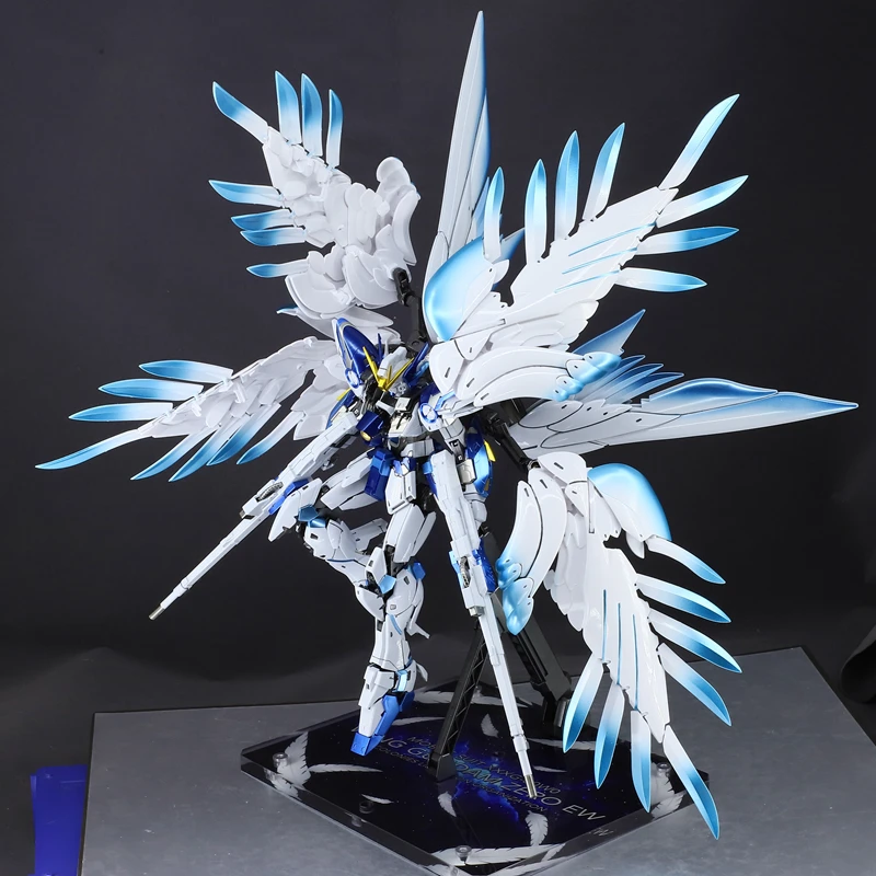 

Bandai MG 1/100 Ice Blue Angel FLYWING ZERO TITANUM FINISH Model Kit Anime Action Fighter Assembly Models Collection Kids Gift