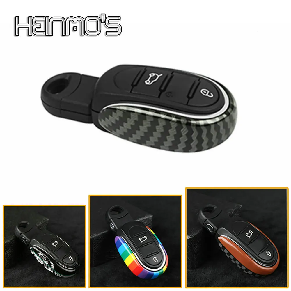 

Carbon Fiber Car Styling Alloy Key Case Cover Key Chain Union Jack For Mini Cooper S JCW F54 F55 F56 F57 F60 Clubman Countryman