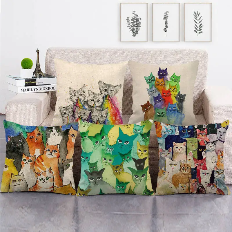 CUTE CAT Pillow Covers Decorative Funny Colorful Pillows Case Decor Home for Living Room Decorative Pillowcases for Sofa Bed 
CUTE CAT Pillow Covers Decorative Funny Colorful Pillows Case Decor Home for Living Room Decorative Pillowcases for Sofa Bed