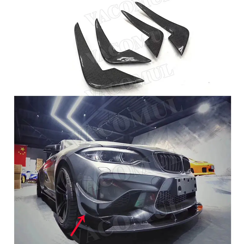 4 PCS/Set Carbon Fiber Front Bumper Side Fins Trim Canard Flaps Covers for BMW 2 Series F87 M2 2016 2017 2018 Car Styling
4 PCS/Set Carbon Fiber Front Bumper Side Fins Trim Canard Flaps Covers for BMW 2 Series F87 M2 2016 2017 2018 Car Styling