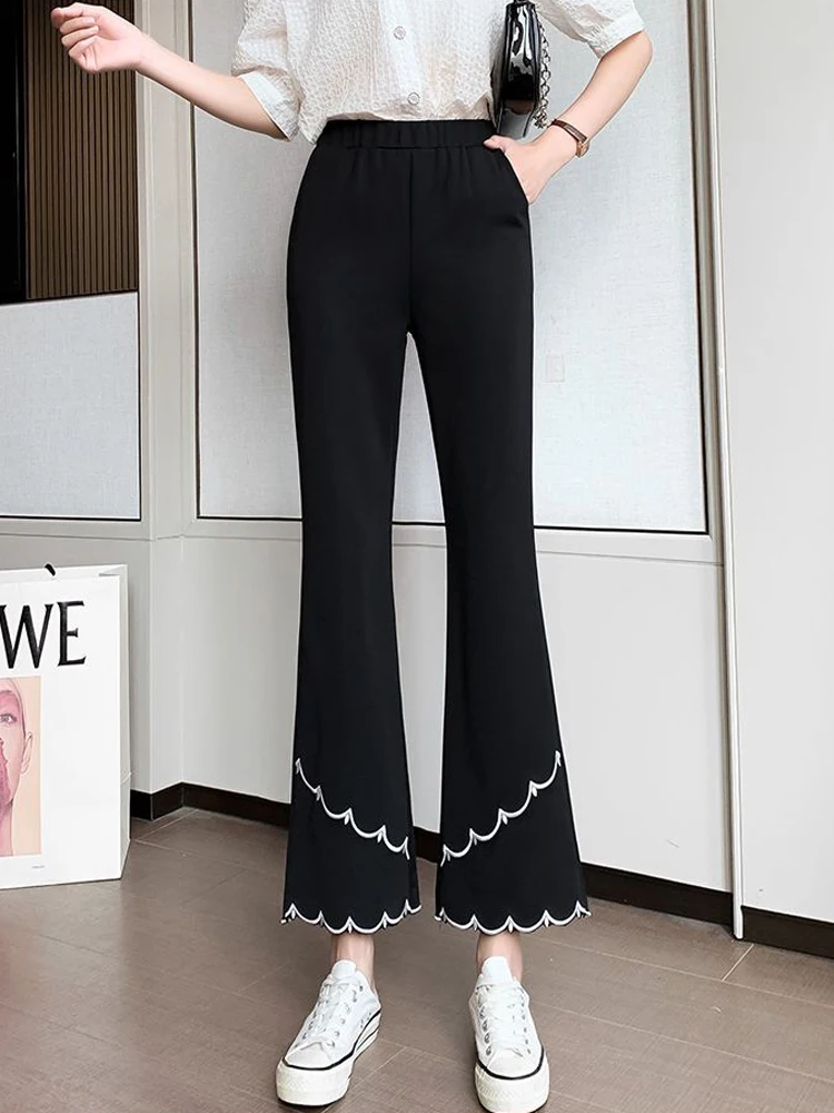 Zoki High Waist Oversize Loose 4Xl Flare Pants Women Harajuku Patchwork Elegant Ankle-Length Pants Korean Lady Casual Trousers
Zoki High Waist Oversize Loose 4Xl Flare Pants Women Harajuku Patchwork Elegant Ankle-Length Pants Korean Lady Casual Trousers