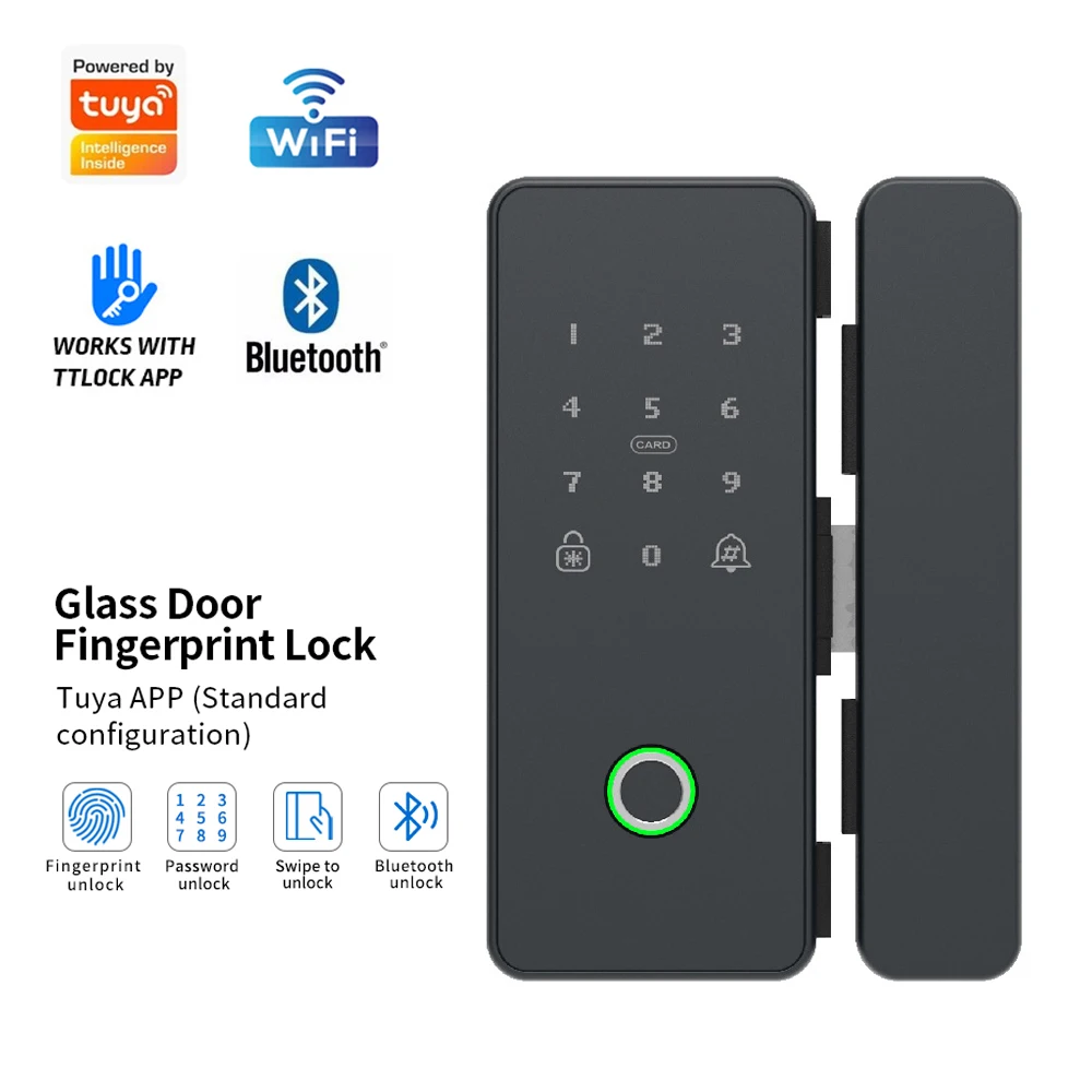 Smart Lock for Glass Door Support Tuya TTTlock Biometric Fingerprint Door Lock Electronic Digital Drill Free
Smart Lock for Glass Door Support Tuya TTTlock Biometric Fingerprint Door Lock Electronic Digital Drill Free