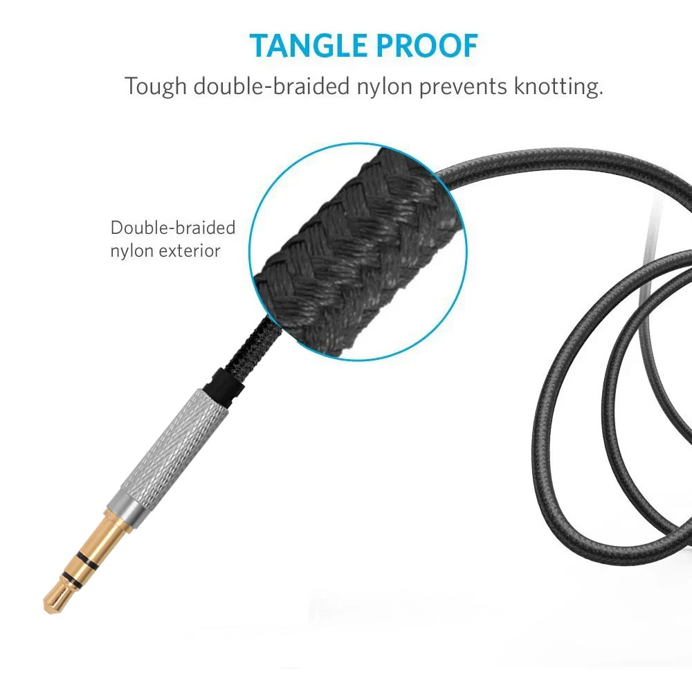 OFC Replacement Nylon Braided Cable Extension Cord For Anker Soundcore Life Q45 Space NC 2 Active Vortex Headphones OFC Replacement Nylon Braided Cable Extension Cord For Anker Soundcore Life Q45 Space NC 2 Active Vortex Headphones