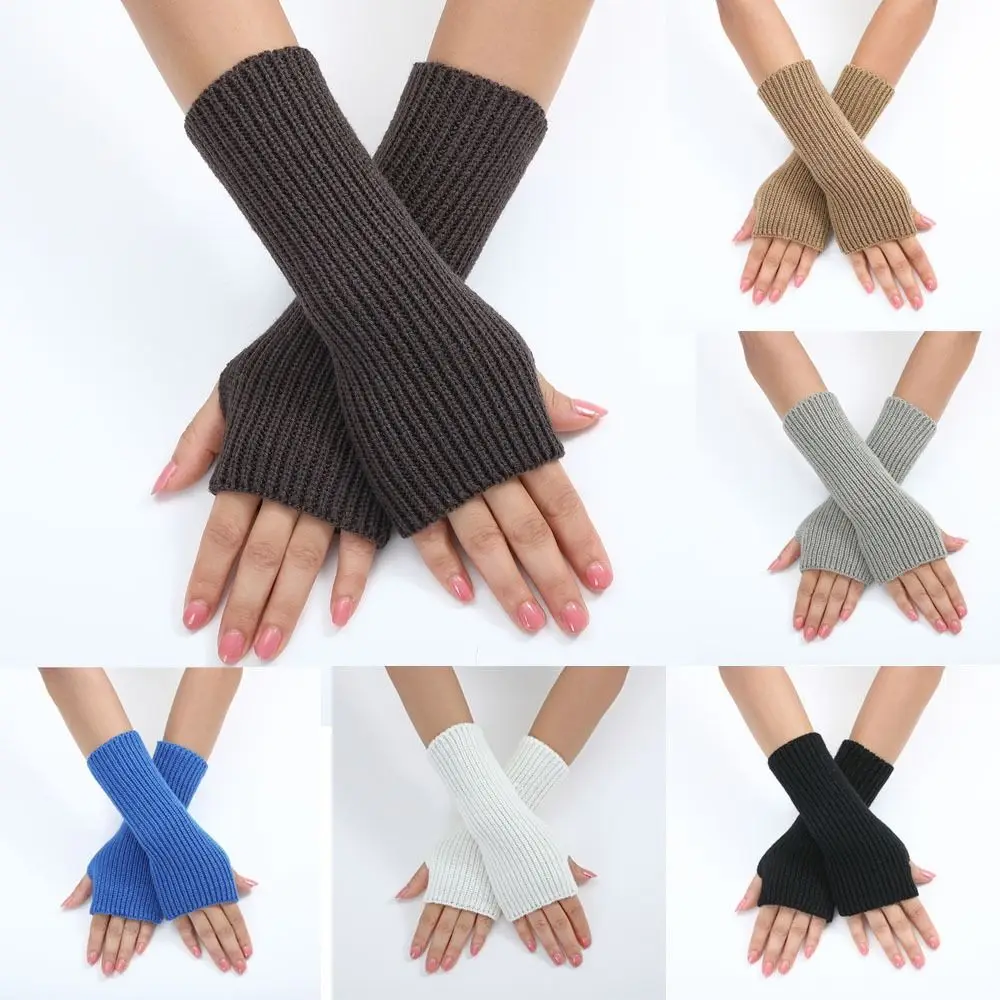 Solid Color Knitted Gloves Outdoor Stripe Wrist Sleeves Warmer Mittens Woolen Yarn Fingerless Wrist Gloves Student
Solid Color Knitted Gloves Outdoor Stripe Wrist Sleeves Warmer Mittens Woolen Yarn Fingerless Wrist Gloves Student