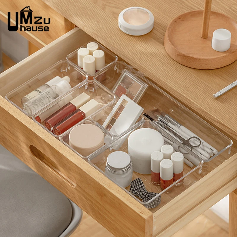 7PCS Drawer Organizers Clear Makeup Boxes Divider Case Kitchen Utensil Cutlery Tray Jewelry Brush Cable Vanity Bathroom Storage 
7PCS Drawer Organizers Clear Makeup Boxes Divider Case Kitchen Utensil Cutlery Tray Jewelry Brush Cable Vanity Bathroom Storage