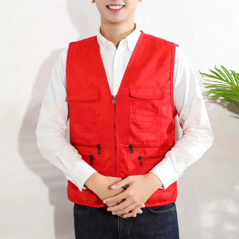 Work Clothes Vest Multi-pocket Solid Color Casual Sleeveless Zipper Working Clothing V Neck Plus Size Volunteer Vest for Fishing
Work Clothes Vest Multi-pocket Solid Color Casual Sleeveless Zipper Working Clothing V Neck Plus Size Volunteer Vest for Fishing