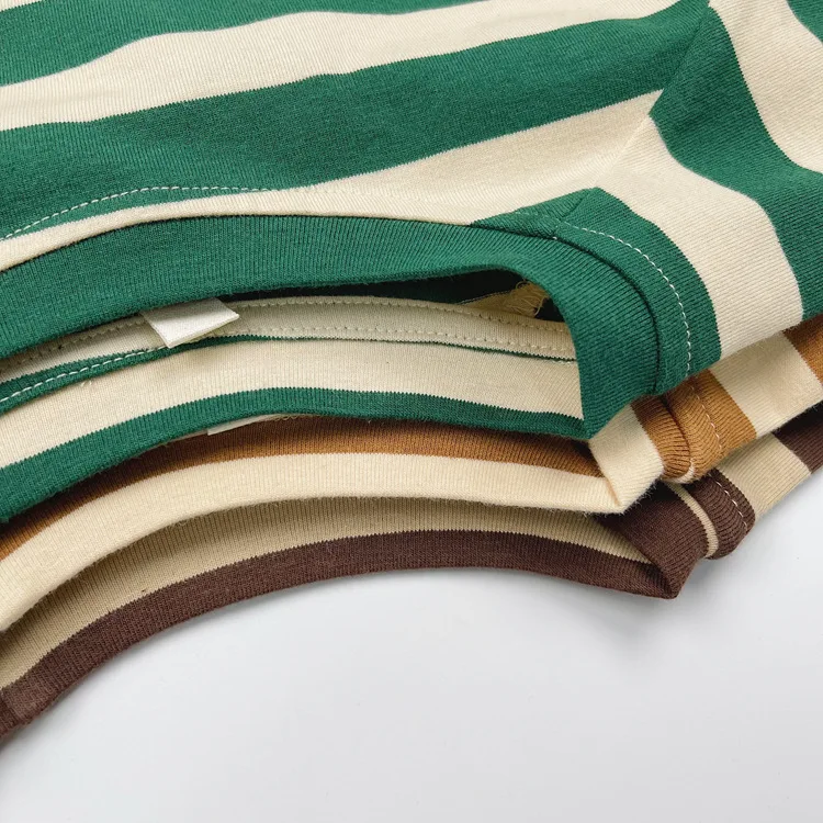 2025 Autumn New Children Loose Casual T Shirts Baby Boys Girls Cotton Striped Bottoming Shirt Toddler Kids Dolman Sleeve Tops 18 Se9974565073a4de88dc95c47ef2d96e2e