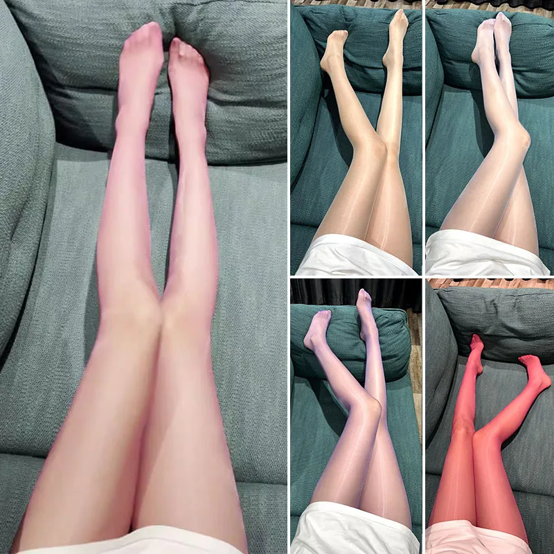 

New Seamless Thin Pantyhose Oil Shiny Glossy Stocking Tights Ultra Sheer Hosiery Legging For Party Lady Open/closed Crotch