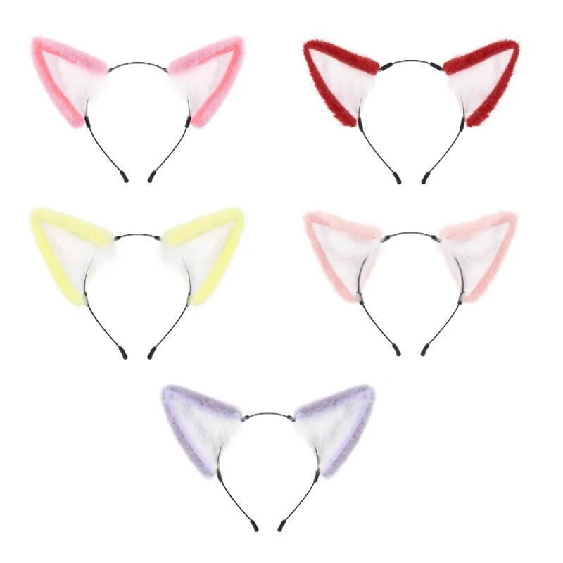 

A2ES Cosplay Foxes Ear Headbands Woman Student Role Play Animes Character Gatherings Hairband Carnivals Plush Hair Hoop