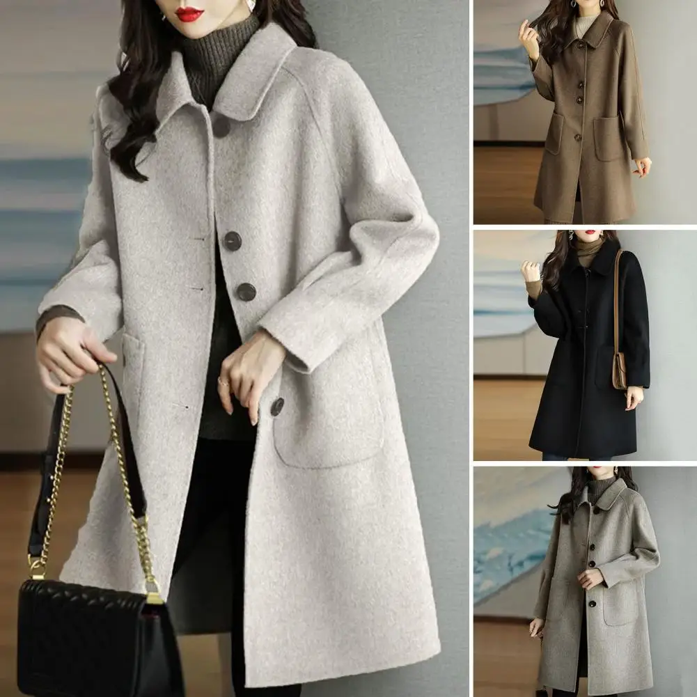 Elegant Women's Overcoat Solid Pocket Loose Warm Autumn/Winter Jacket Women Promotion Slim Long Sleeved Wool Coat Women
Elegant Women's Overcoat Solid Pocket Loose Warm Autumn/Winter Jacket Women Promotion Slim Long Sleeved Wool Coat Women