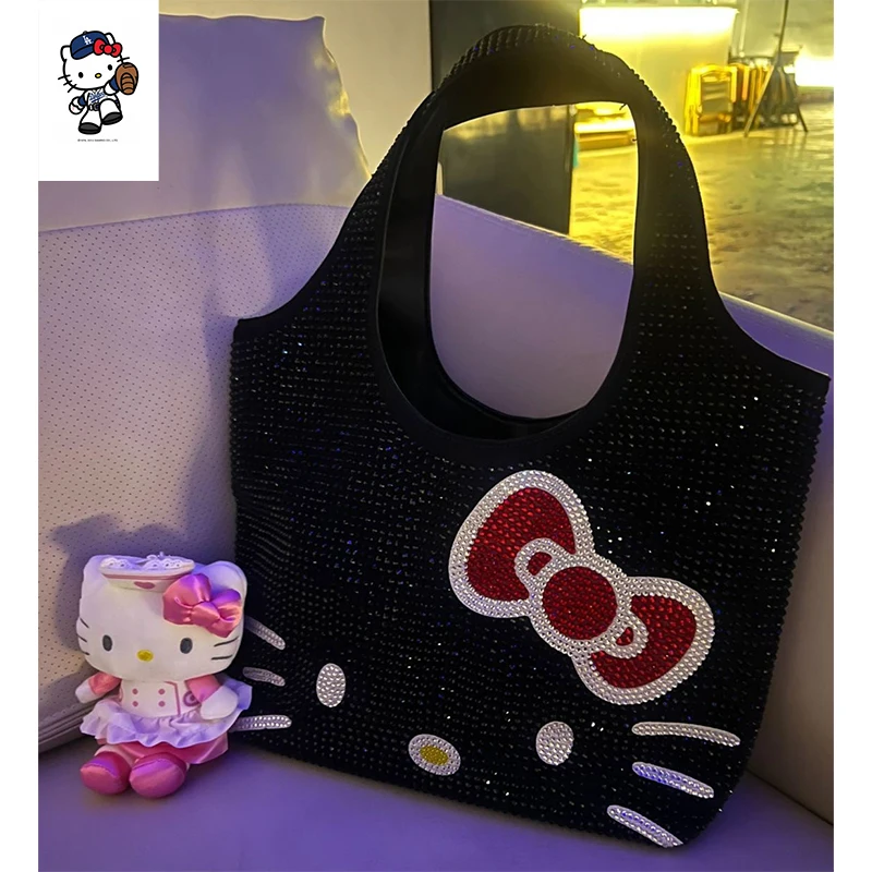 Black Hello Kitty Handbag Diamond-Encrusted High-Capacity Bowknot 18*29 Cm Tote Bag Holiday Birthday Gift
Black Hello Kitty Handbag Diamond-Encrusted High-Capacity Bowknot 18*29 Cm Tote Bag Holiday Birthday Gift