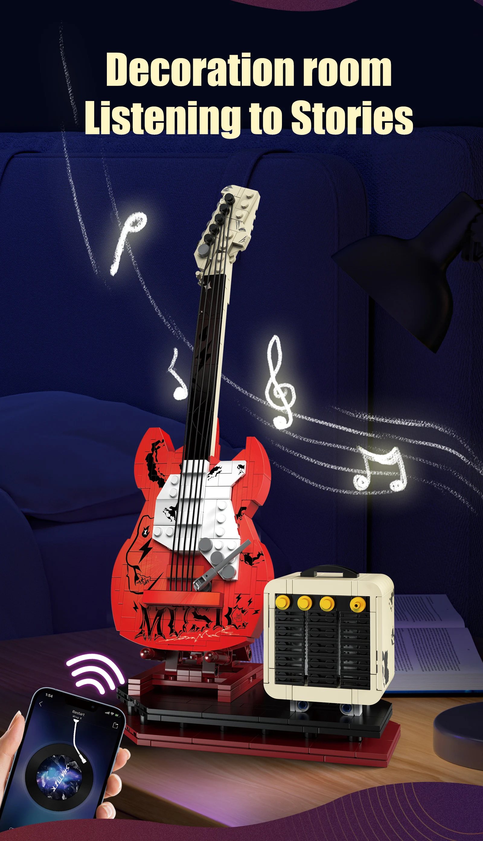 Artist Guitar APP Control Building Blocks Bricks Technical With Bluetooth Audio USB Gift Music Playback Adult Toys Festival Gift Artist Guitar APP Control Building Blocks Bricks Technical With Bluetooth Audio USB Gift Music Playback Adult Toys Festival Gift