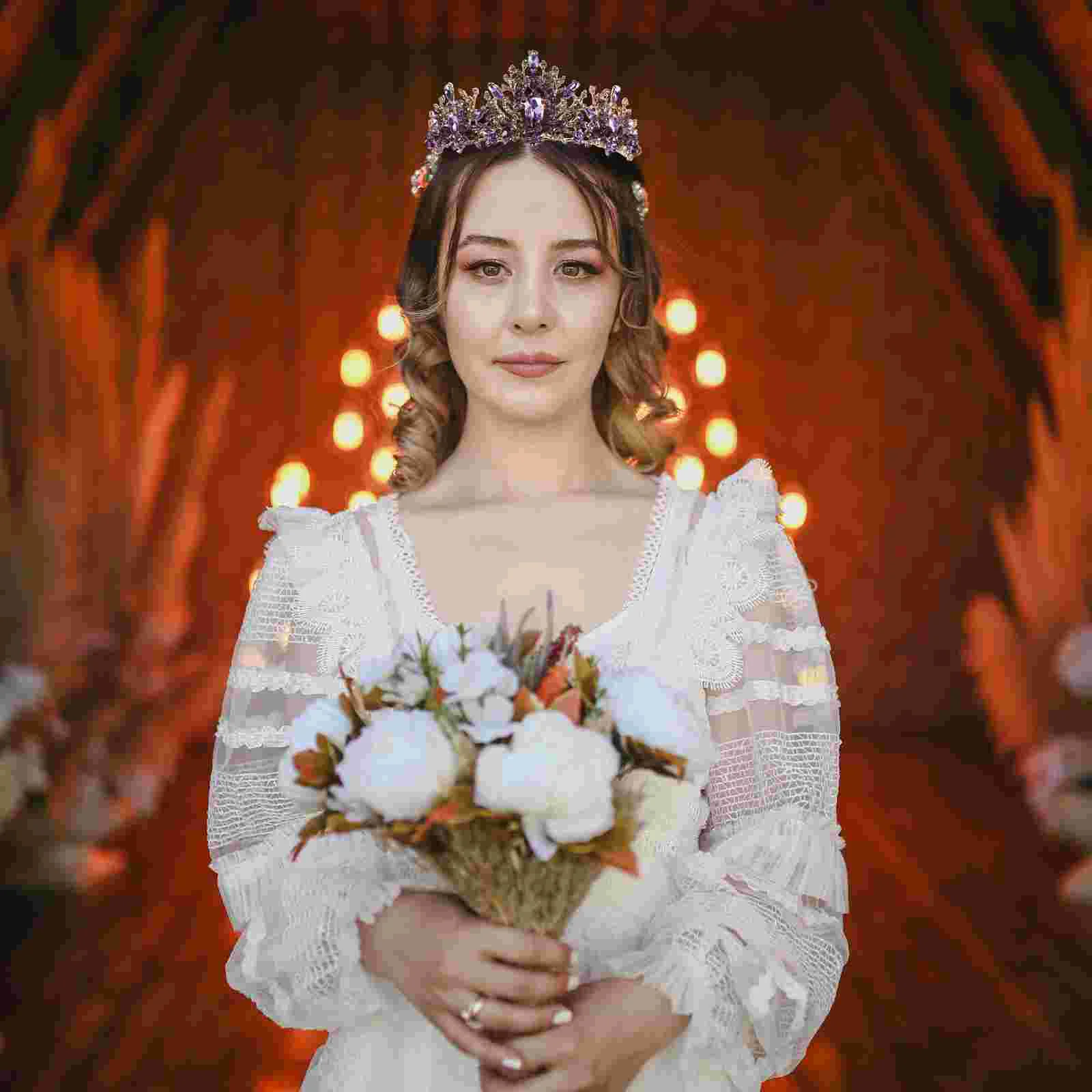

Фиолетовая Хрустальная корона, декоративный головной убор для невесты, свадебная тиара, королевская повязка на голову, принцесса