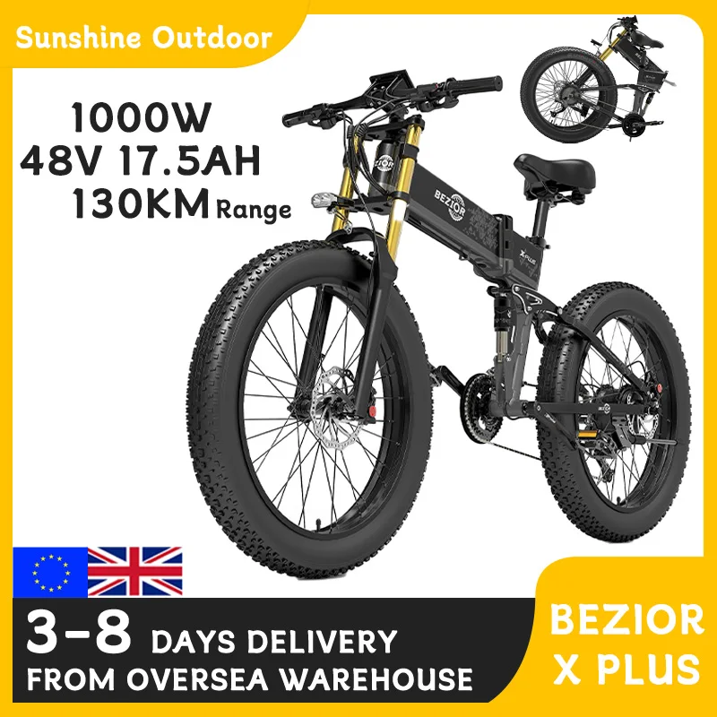 BEZIOR X-PLUS Electric Bike 1500W Motor 130KM E-Bike 26*4.0 Fat Tire Mountain Bicycle 48V 17.5Ah 40 km/h Max Speed 200kg Load
BEZIOR X-PLUS Electric Bike 1500W Motor 130KM E-Bike 26*4.0 Fat Tire Mountain Bicycle 48V 17.5Ah 40 km/h Max Speed 200kg Load