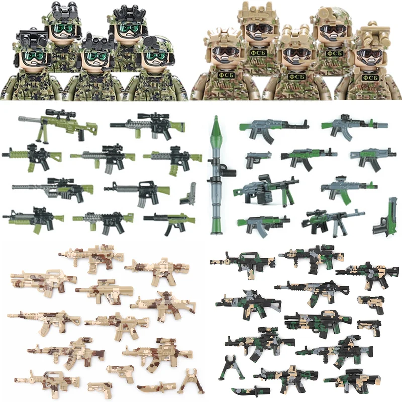 Modern Russia Alpha Force Soldier Figures Building Blocks City SWAT Special Forces Commando Military Weapons Bricks Toy For Kids
Modern Russia Alpha Force Soldier Figures Building Blocks City SWAT Special Forces Commando Military Weapons Bricks Toy For Kids