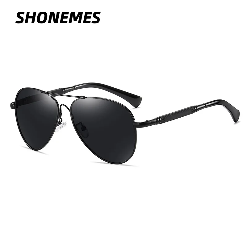 

SHONEMES Polarized Sunglasses Stylish Pilot Shades Metal Frame Memory Bridge Outdoor UV400 Driving Sun Glasses for Men Women