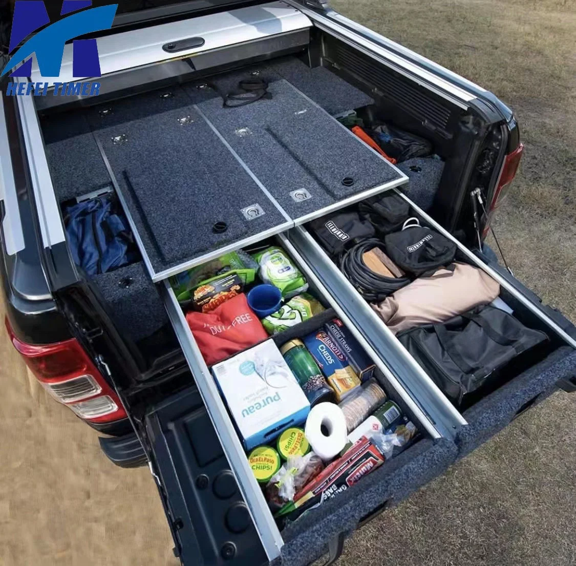 

Автомобильный интерьер, багажник, кровать, слайд, современный Выдвижной Автомобильный задний двойной ящик для Toyota Land Cruiser LC80/100/105/200 с боковыми крыльями