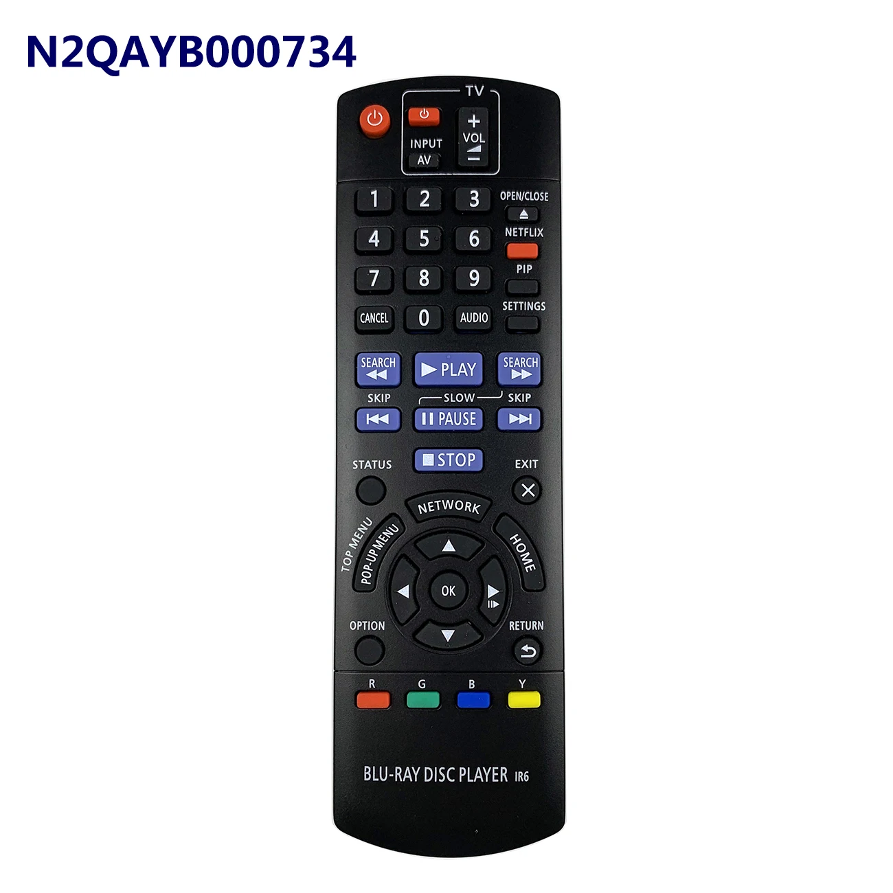 

New N2QAYB000734 For Panasonic Blu-Ray Disc IR6 Player Remote Control DMP-BD77 DMP-BD87 DMP-BD871 DMP-BD875 DMP-DB87P-K