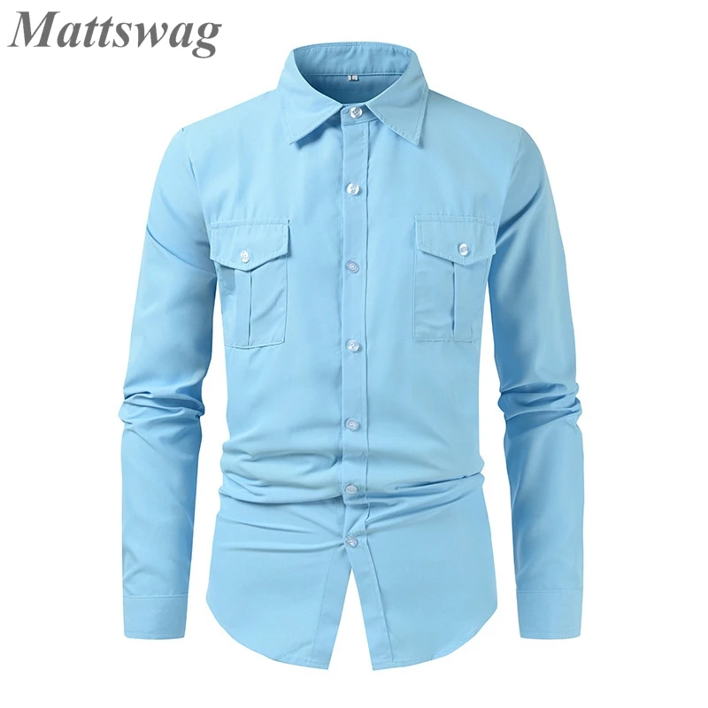 Regular Fit Sky Blue Two Pockets Shirts For Men Formal Casual Workplace Dress Up Men's Shirt Daily Japanese Style Chemise Hombre
Regular Fit Sky Blue Two Pockets Shirts For Men Formal Casual Workplace Dress Up Men's Shirt Daily Japanese Style Chemise Hombre