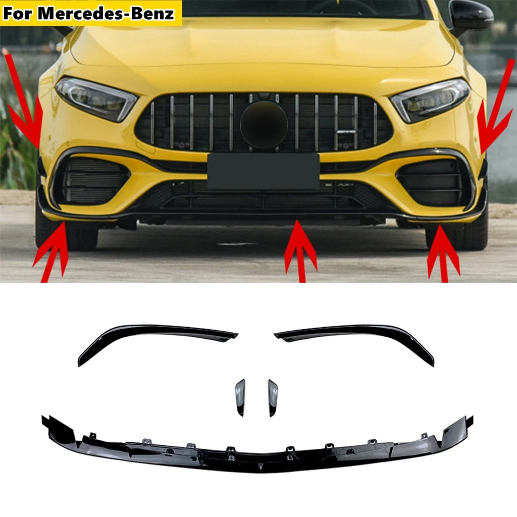 5Pcs Car Front Bumper Lip Spoiler Splitter Body Kit Canard Trim For Mercedes-Benz A-Class W177 A45 AMG 2020 2021
5Pcs Car Front Bumper Lip Spoiler Splitter Body Kit Canard Trim For Mercedes-Benz A-Class W177 A45 AMG 2020 2021