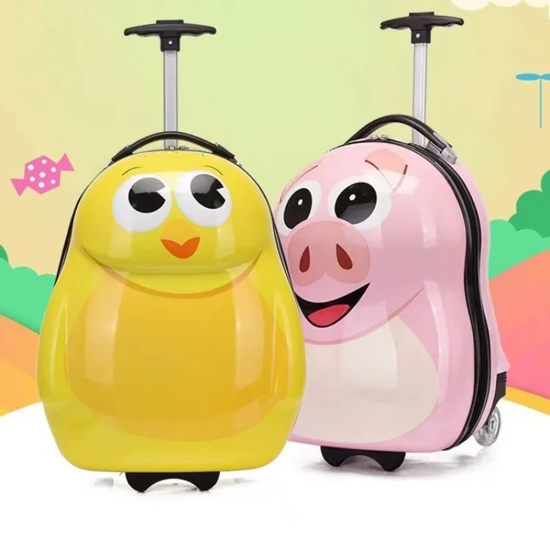 Чемодан на колесиках Универсальный бесшумный, чемодан на колесиках с милым дизайном в виде животного, подходит для детей, для путешествий, кемпинга 
Чемодан на колесиках Универсальный бесшумный, чемодан на колесиках с милым дизайном в виде животного, подходит для детей, для путешествий, кемпинга