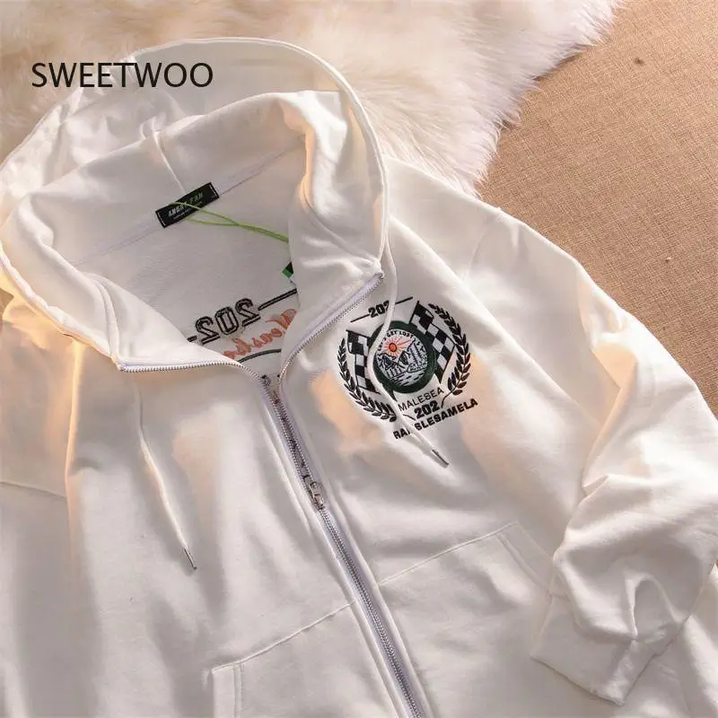 2022 Letter Embroidery Hoodies High Street Loose Fashion Sweatshirt Women Cardigan Casual All-Match Hoodie Women Winter Clothing
2022 Letter Embroidery Hoodies High Street Loose Fashion Sweatshirt Women Cardigan Casual All-Match Hoodie Women Winter Clothing