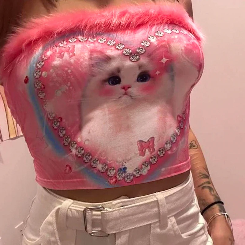 Женский Короткий Топ без бретелек, с принтом животных
Женский Короткий Топ без бретелек, с принтом животных