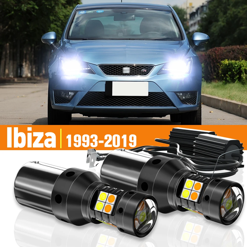 

2pcs LED Dual Mode Turn Signal+Daytime Running Light DRL For Seat Ibiza 1993-2019 MK2 6K MK3 6L MK4 6J 6P MK5 Accessories Canbus