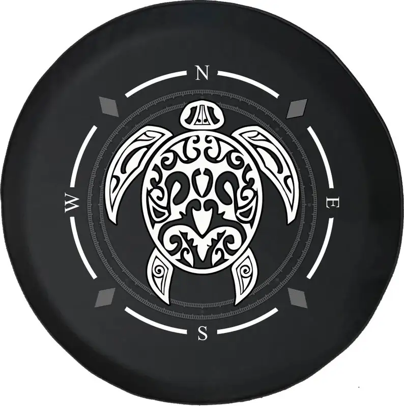 Turtle Tribal Beach Water Compass Spare Tire Cover for Jeep, Camper, SUV With or Without Backup Camera Hole
Turtle Tribal Beach Water Compass Spare Tire Cover for Jeep, Camper, SUV With or Without Backup Camera Hole